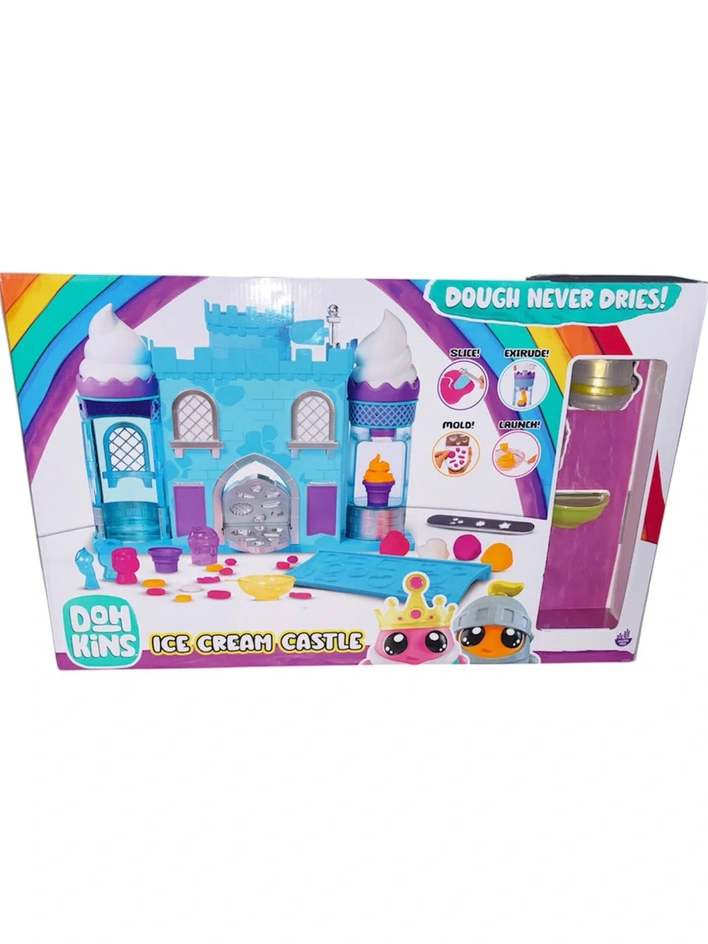 DohKins Ice Cream Castle with Princess & Knight - Scented Dough that Never Dries